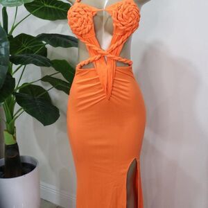 Bold Orange Maxi Dress